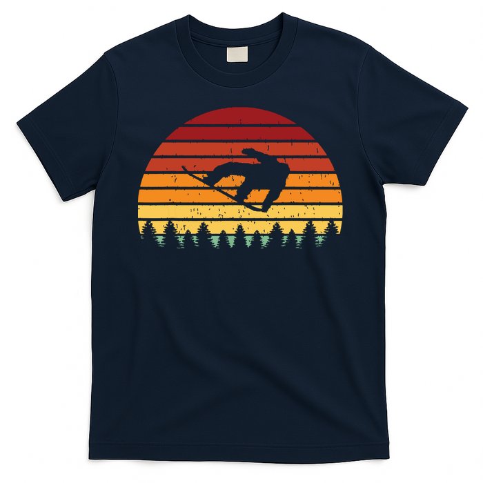 Vintage Sunset Snowboarding Gift For Snowboarders T-Shirt