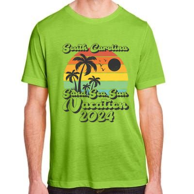 Vintage Sand Sea Sun Vacation 2024 South Carolina Beach Gift Adult ChromaSoft Performance T-Shirt