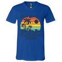 Vintage Sand Sea Sun Vacation 2024 South Carolina Beach Gift V-Neck T-Shirt