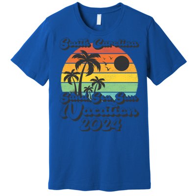 Vintage Sand Sea Sun Vacation 2024 South Carolina Beach Gift Premium T-Shirt