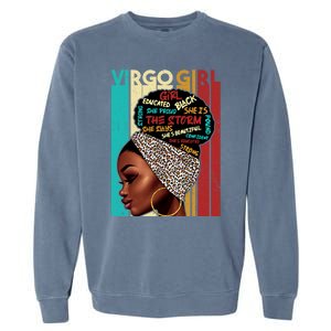 Virgo She Slays And Prays August September Birthday Queen Gift Garment-Dyed Sweatshirt