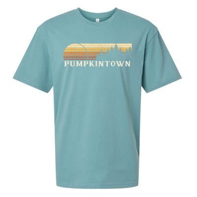 Vintage Sunset Stripes Pumpkintown South Carolina Sueded Cloud Jersey T-Shirt