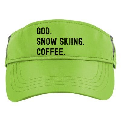 Vintages Snow Skiing And Coffee Distressed Gift Adult Drive Performance Visor