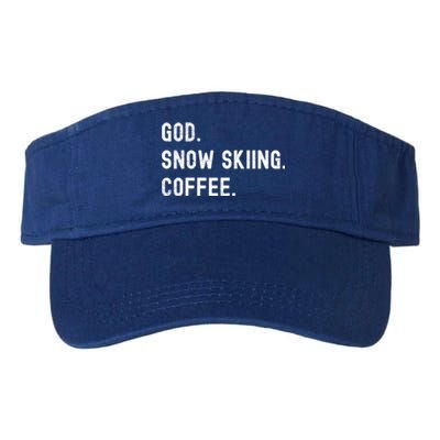 Vintages Snow Skiing And Coffee Distressed Gift Valucap Bio-Washed Visor