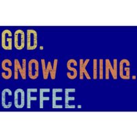 Vintages Snow Skiing And Coffee Distressed Gift Bumper Sticker