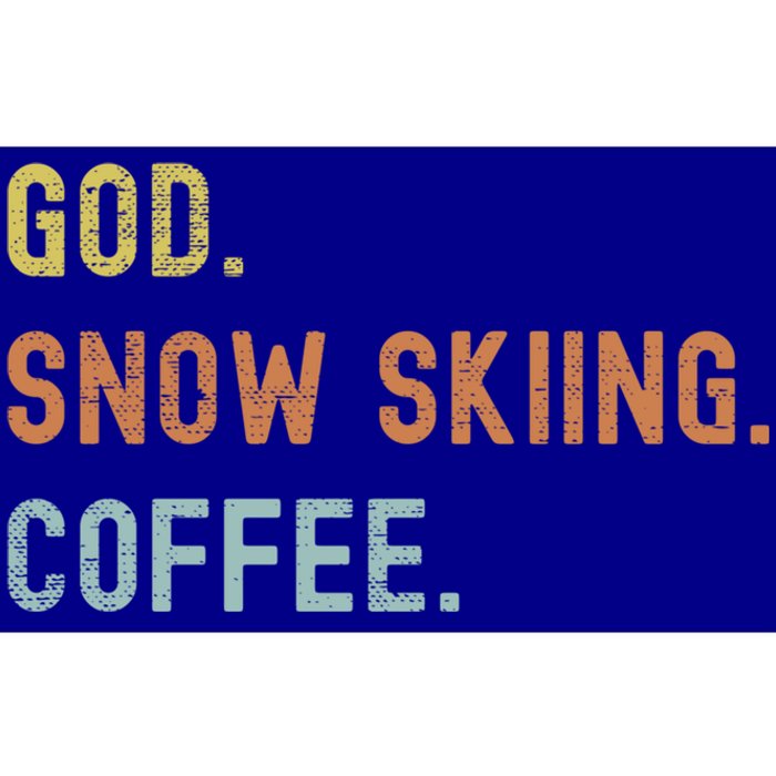 Vintages Snow Skiing And Coffee Distressed Gift Bumper Sticker