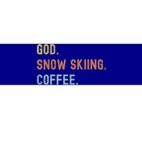 Vintages Snow Skiing And Coffee Distressed Gift Bumper Sticker