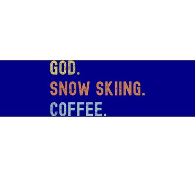 Vintages Snow Skiing And Coffee Distressed Gift Bumper Sticker