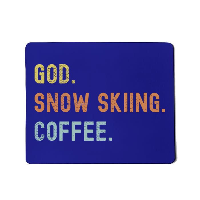 Vintages Snow Skiing And Coffee Distressed Gift Mousepad