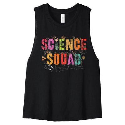 Vintage Science Squad Technology Teacher Team Student Stem Women's Racerback Cropped Tank