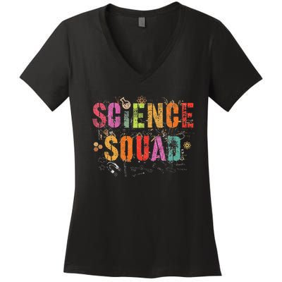 Vintage Science Squad Technology Teacher Team Student Stem Women's V-Neck T-Shirt