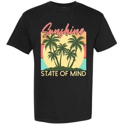 Vintage Sunshine State Of Mind Tropical Palm Trees Vacation Time Garment-Dyed Heavyweight T-Shirt