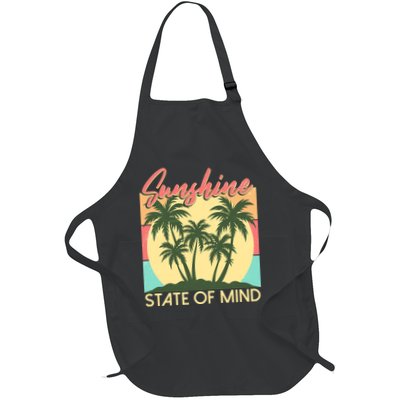 Vintage Sunshine State Of Mind Tropical Palm Trees Vacation Time Apron