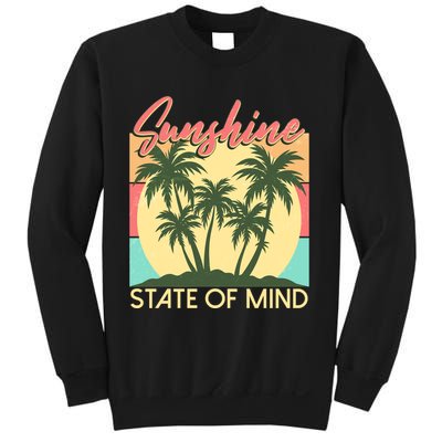 Vintage Sunshine State Of Mind Tropical Palm Trees Vacation Time Sweatshirt