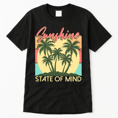 Vintage Sunshine State Of Mind Tropical Palm Trees Vacation Time Tall T-Shirt
