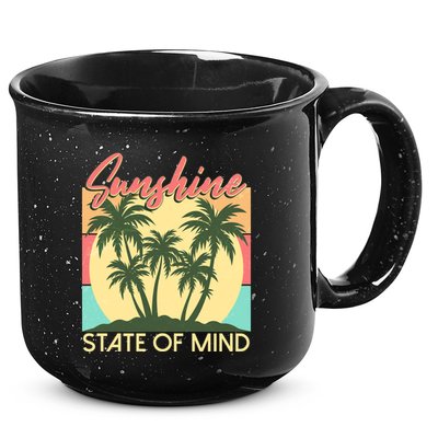 Vintage Sunshine State Of Mind Tropical Palm Trees Vacation Time 15oz Campfire Ceramic Mug