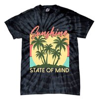 Vintage Sunshine State Of Mind Tropical Palm Trees Vacation Time Tie-Dye T-Shirt