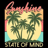 Vintage Sunshine State Of Mind Tropical Palm Trees Vacation Time Tie-Dye T-Shirt
