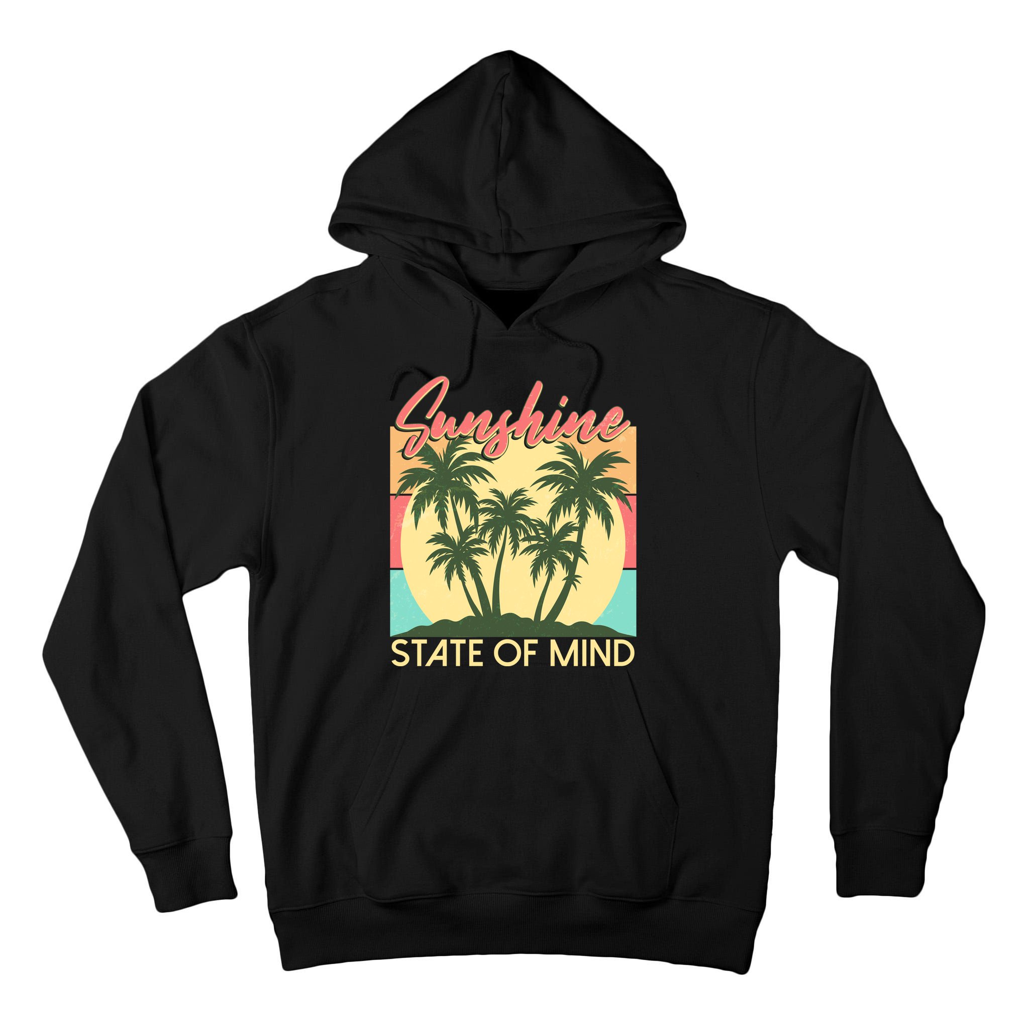 Vintage Sunshine State Of Mind Tropical Palm Trees Vacation Time Tall Hoodie