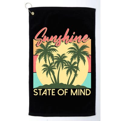 Vintage Sunshine State Of Mind Tropical Palm Trees Vacation Time Golf Towel