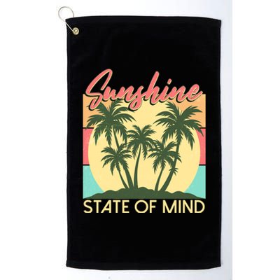 Vintage Sunshine State Of Mind Tropical Palm Trees Vacation Time Platinum Collection Golf Towel