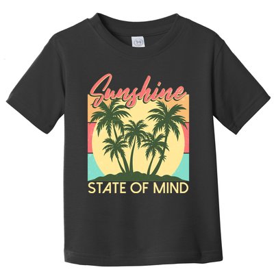 Vintage Sunshine State Of Mind Tropical Palm Trees Vacation Time Toddler T-Shirt