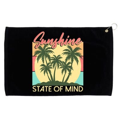 Vintage Sunshine State Of Mind Tropical Palm Trees Vacation Time Grommeted Golf Towel