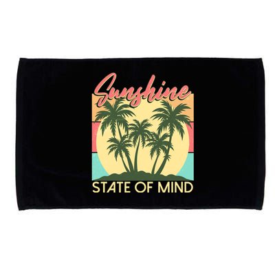 Vintage Sunshine State Of Mind Tropical Palm Trees Vacation Time Microfiber Hand Towel