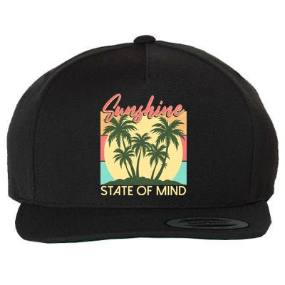 Vintage Sunshine State Of Mind Tropical Palm Trees Vacation Time Wool Snapback Cap
