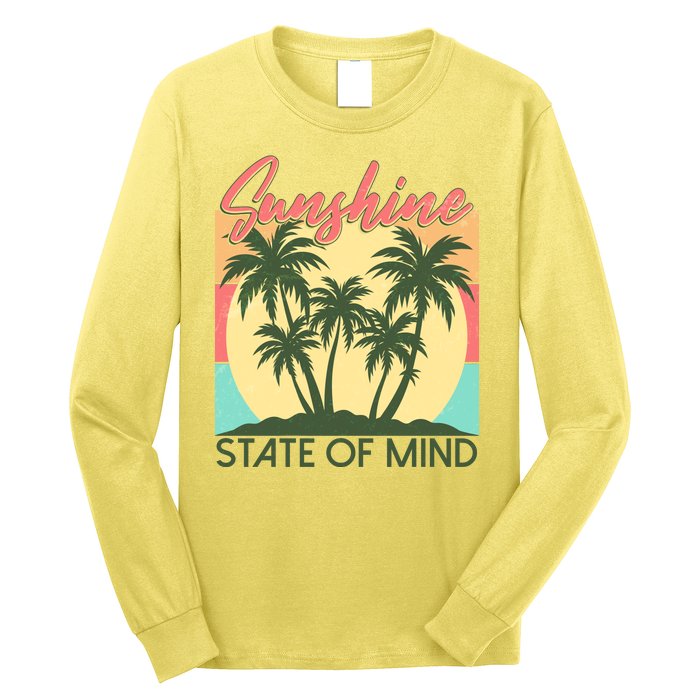 Vintage Sunshine State Of Mind Tropical Palm Trees Vacation Time Long Sleeve Shirt