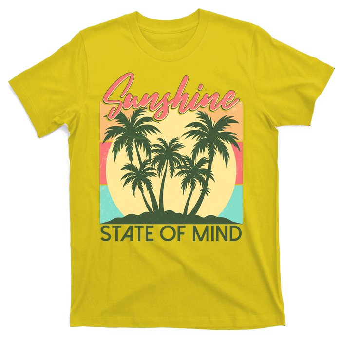 Vintage Sunshine State Of Mind Tropical Palm Trees Vacation Time T-Shirt