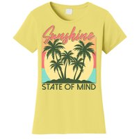 Vintage Sunshine State Of Mind Tropical Palm Trees Vacation Time Women's T-Shirt