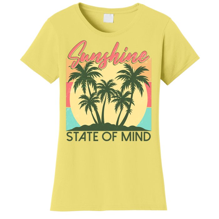 Vintage Sunshine State Of Mind Tropical Palm Trees Vacation Time Women's T-Shirt