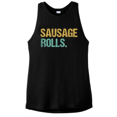 Vintage Style Sausage Rolls Gift Ladies PosiCharge Tri-Blend Wicking Tank