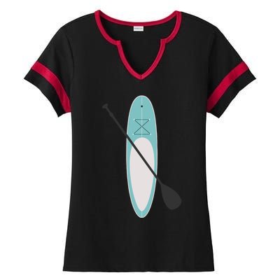 Vintage Summer Stand Up Paddle Board Sup Cute Gift Ladies Halftime Notch Neck Tee