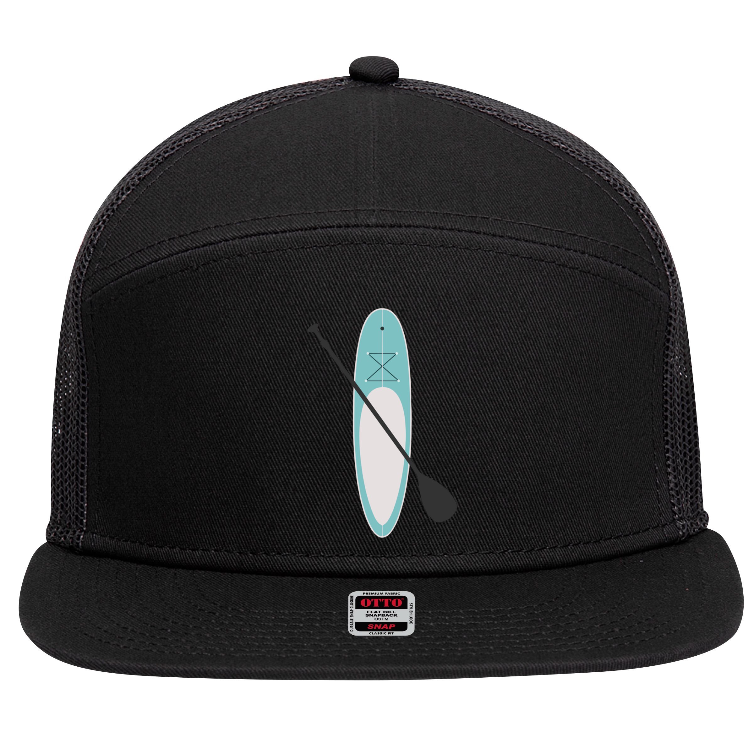 Vintage Summer Stand Up Paddle Board Sup Cute Gift 7 Panel Mesh Trucker Snapback Hat