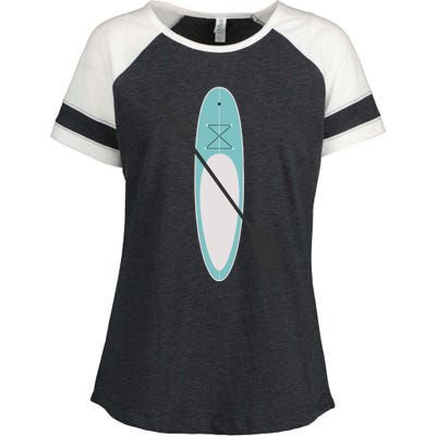 Vintage Summer Stand Up Paddle Board Sup Cute Gift Enza Ladies Jersey Colorblock Tee