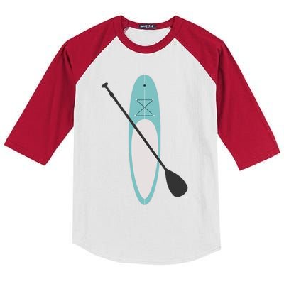 Vintage Summer Stand Up Paddle Board Sup Cute Gift Kids Colorblock Raglan Jersey