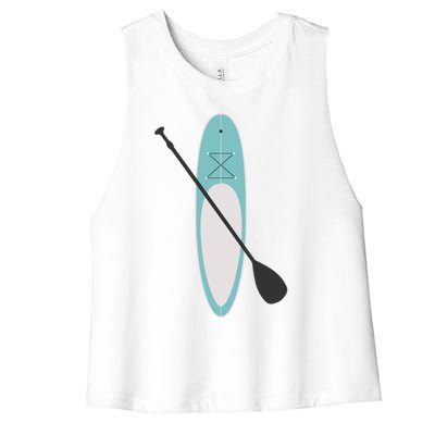 Vintage Summer Stand Up Paddle Board Sup Cute Gift Women's Racerback Cropped Tank