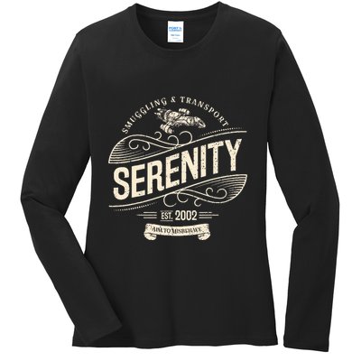 Vintage Serenity Smuggling And Transport Firefly Ladies Long Sleeve Shirt
