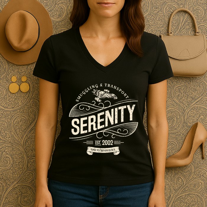 Vintage Serenity Smuggling And Transport Firefly Women's V-Neck T-Shirt