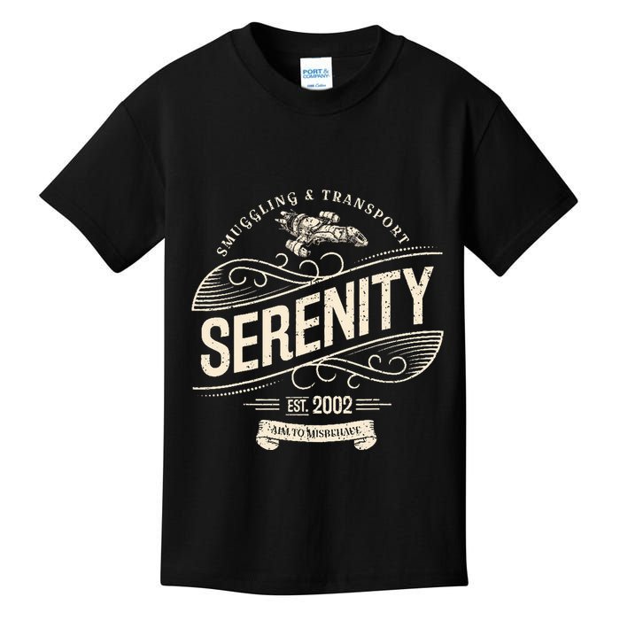 Vintage Serenity Smuggling And Transport Firefly Kids T-Shirt