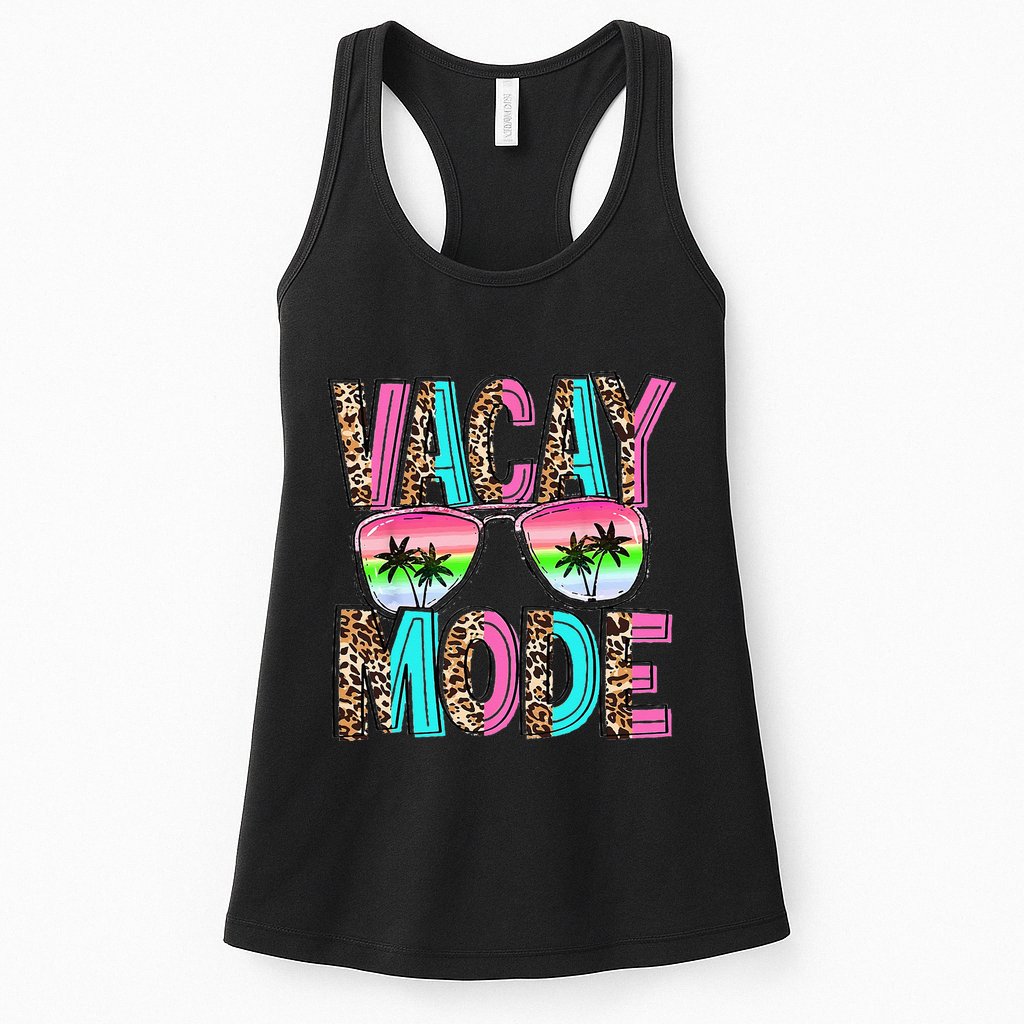 Vacation Summer Sunglasses And Palm Trees Vacay Mode Funny Womens Tank Top