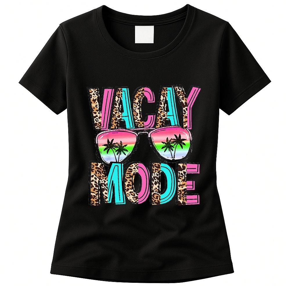 Vacation Summer Sunglasses And Palm Trees Vacay Mode Funny Womens T-Shirt