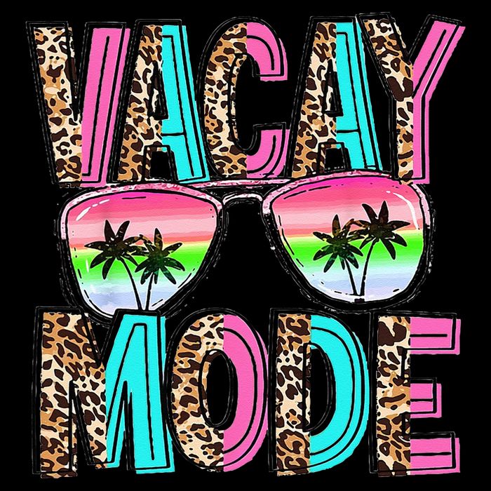 Vacation Summer Sunglasses And Palm Trees Vacay Mode Funny Womens T-Shirt
