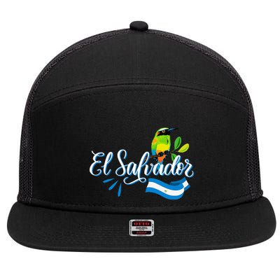 Vos Solo Sos Paja Salvadoran Slang El Salvador Flag Torogoz 7 Panel Mesh Trucker Snapback Hat