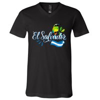 Vos Solo Sos Paja Salvadoran Slang El Salvador Flag Torogoz V-Neck T-Shirt