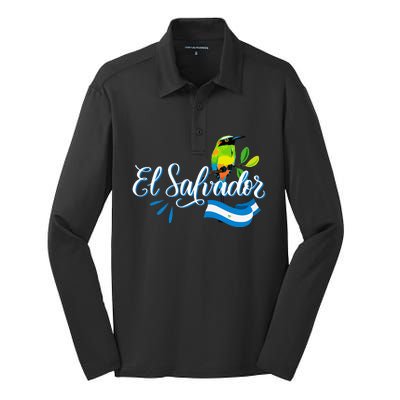 Vos Solo Sos Paja Salvadoran Slang El Salvador Flag Torogoz Silk Touch Performance Long Sleeve Polo