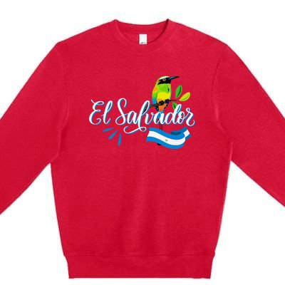 Vos Solo Sos Paja Salvadoran Slang El Salvador Flag Torogoz Premium Crewneck Sweatshirt