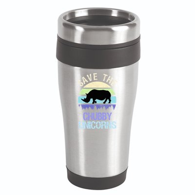 Vintage Sunset Save The Chubby Unicorns Fat Rhino  16oz Travel Tumbler